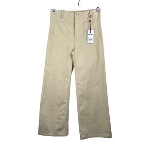 Oat New York wide leg Sailor Corduroy high‎ waist pants preppy cream sz 31